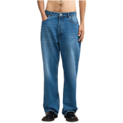 Loose-Fit Straight-Leg Jeans – Medium Blue