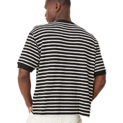 Boxy T-Shirt – Black & White Striped, Relaxed Fit