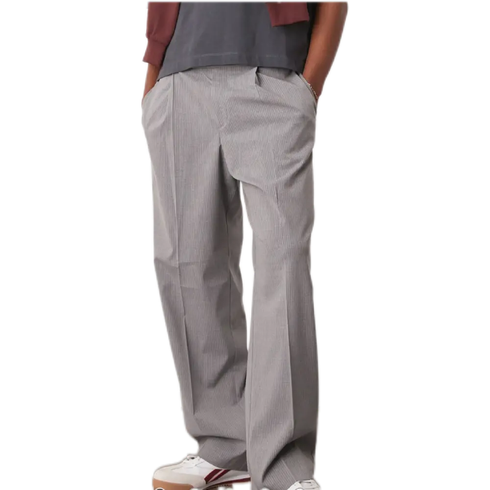 Grey Polka Dot Wide Leg Trousers – Elastic Waist