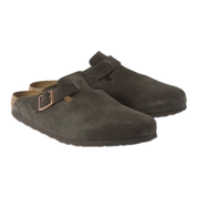 Boston Suede Clogs - Dark Brown