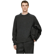 Chunky Wool Blend Jumper - Black Melange