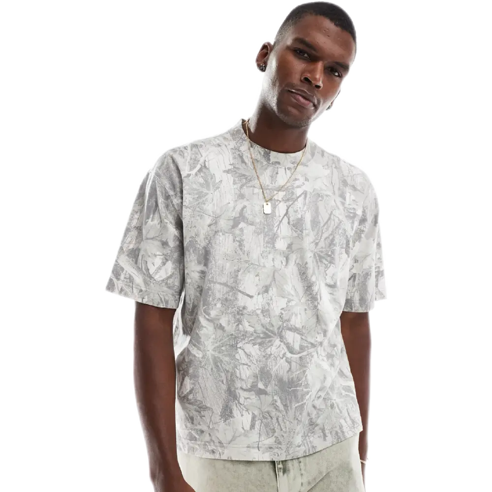 Cream Camo Stretch T-Shirt – Relaxed Fit