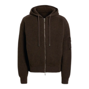 Ribbed Wool Zip-Up Hoodie