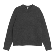Chunky Wool Blend Jumper - Black Melange