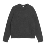 Chunky Wool Blend Jumper - Black Melange