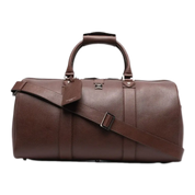 Boston Large Pebbled Leather Holdall Bag – Tobacco Brown