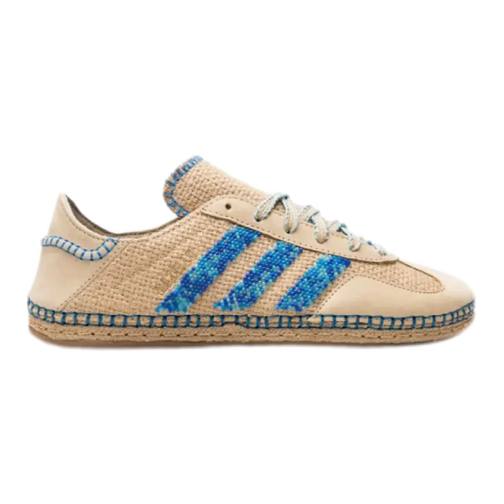 Gazelle Sneakers – Linen Khaki & Light Blue