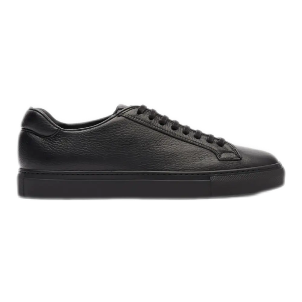 Ugo Sneakers – Intense Black Deerskin Leather Low-Tops