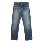 Relaxed Jeans in Indigo Blue with Paint Splatter