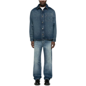Relaxed Jeans in Indigo Blue with Paint Splatter
