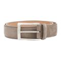 Classic Grey Belt – Taupe Suede Leather with Silver Buckle