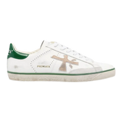 Low-Top Sneakers – Distressed White Leather Trainers