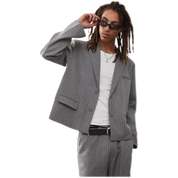 COLLUSION Pinstripe Blazer – Stone, Boxy Fit & ASOS Exclusive