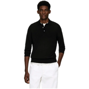 Merino Polo Jumper - Black