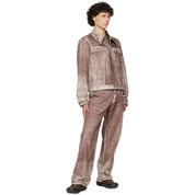 Brown Paint Print Jeans in Organic Cotton