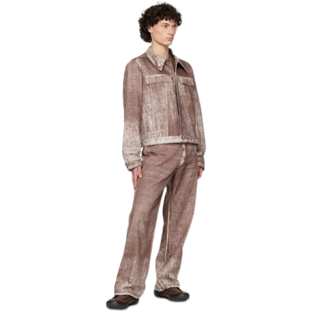 Brown Paint Print Jeans in Organic Cotton