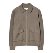 Knitted-Panel Linen Jacket