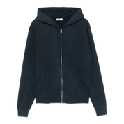 Logo-Patch Zip Hoodie – Navy Blue