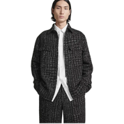 REGULAR HOUNDSTOOTH BOUCLÉ OVERSHIRT - Black / Houndstooth