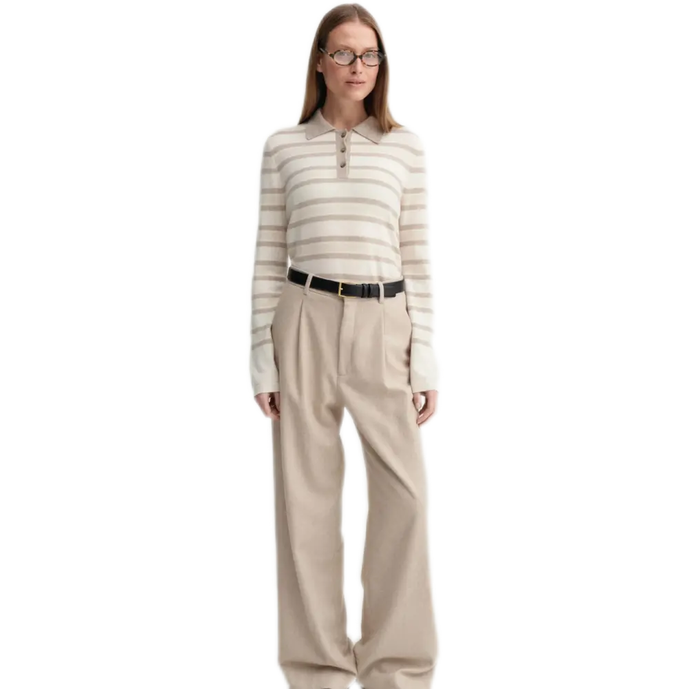 Almada Minou Collar Sweater – Striped Cashmere Knit