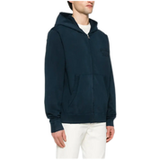 Logo-Patch Zip Hoodie – Navy Blue