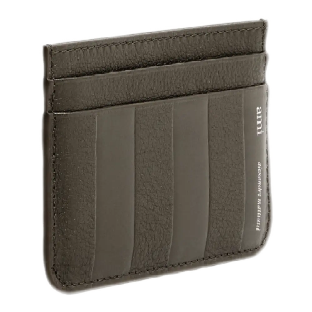 Midi Card Holder – Black Olive Leather Wallet