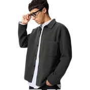 Milano Ribbed Shirt Collar Cardigan – Refined Minimalist Knit