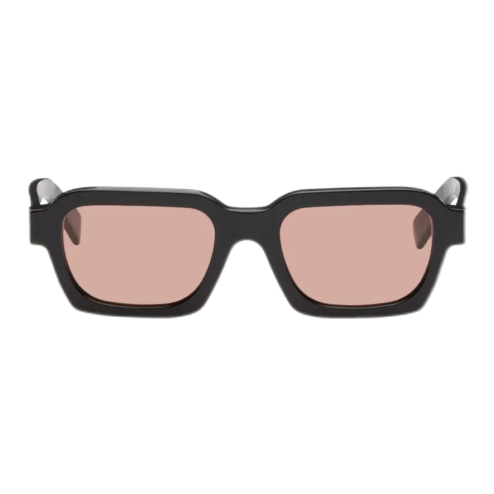 Caro Sunglasses in Black Acetate – Red Lenses