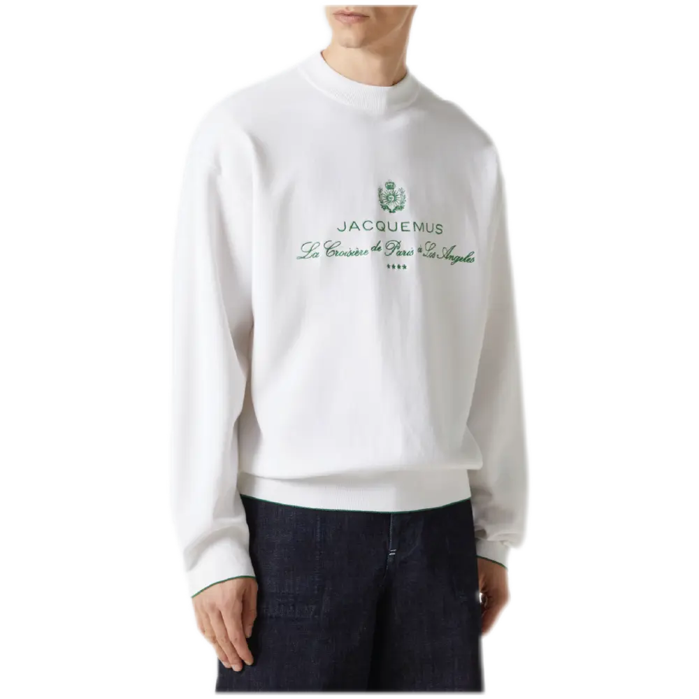 Venice Sweatshirt – White, Logo Embroidered, Made in Italy