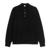 Merino Polo Jumper - Black