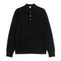 Merino Polo Jumper - Black