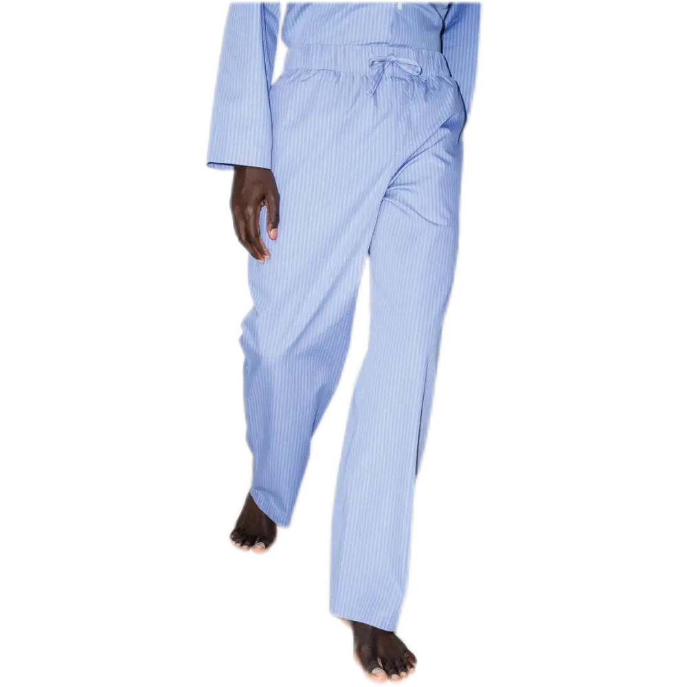 Striped Organic Cotton Pajama Bottoms – Blue/White