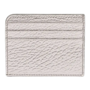 Four Stitches Leather Card Holder - Silver-Tone