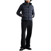 Quilted Shell Hooded Down Jacket - Navy
