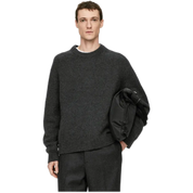 Heavy Knit Wool Jumpe - Black Melange