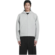 Oversized Scuba-Jersey Zip-Up Hoodie