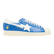 BAPE Superstar Sneakers – Blue Leather Collaboration by adidas Originals
