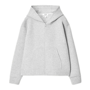 Oversized Scuba-Jersey Zip-Up Hoodie