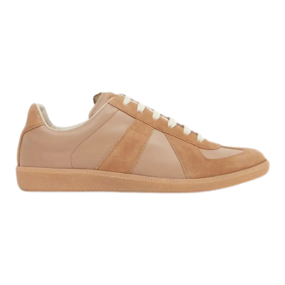 Replica Low-Top Leather Sneakers – Beige