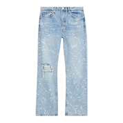 Boxy Bleached Distressed Denim
