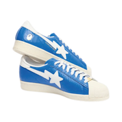 BAPE Superstar Sneakers – Blue Leather Collaboration by adidas Originals