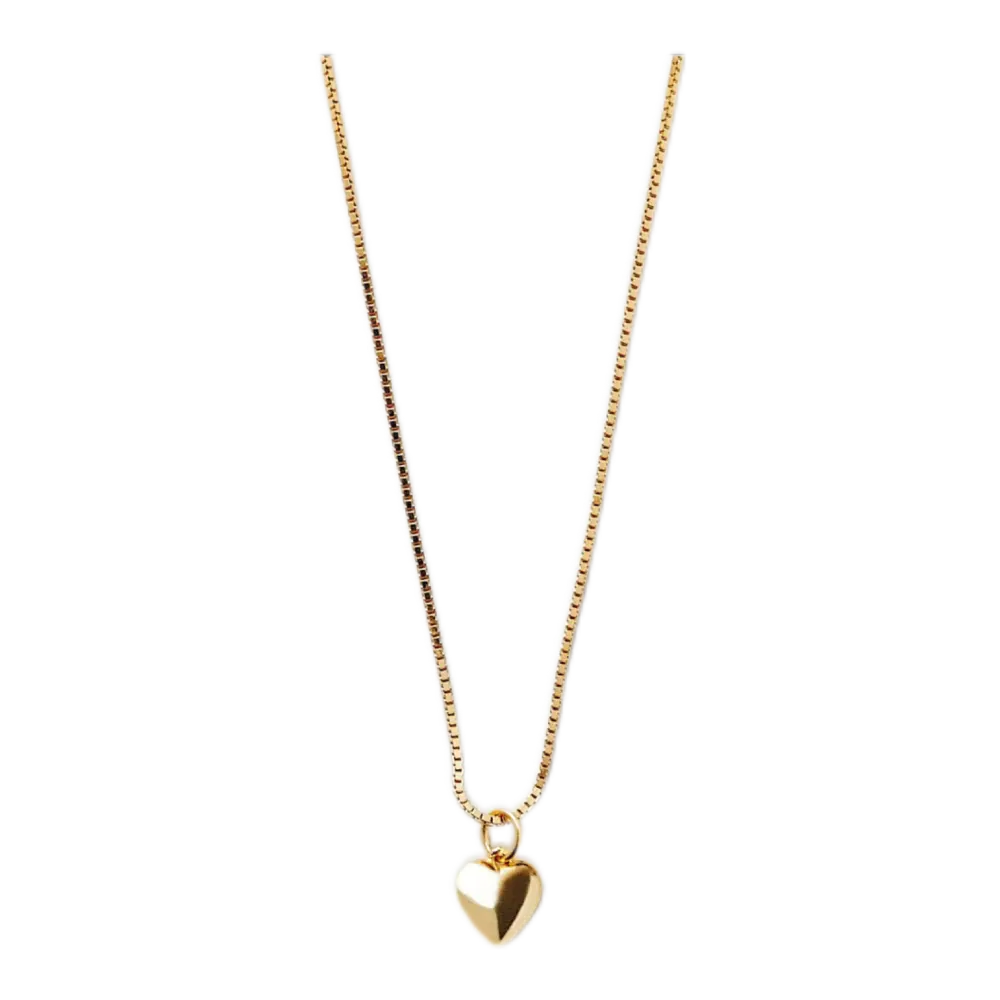 Solid Heart Necklace - 18k Gold