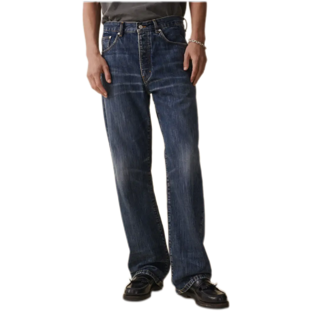 VM009 Vega Wide Straight Jeans – Mid-Rise, Button Fly
