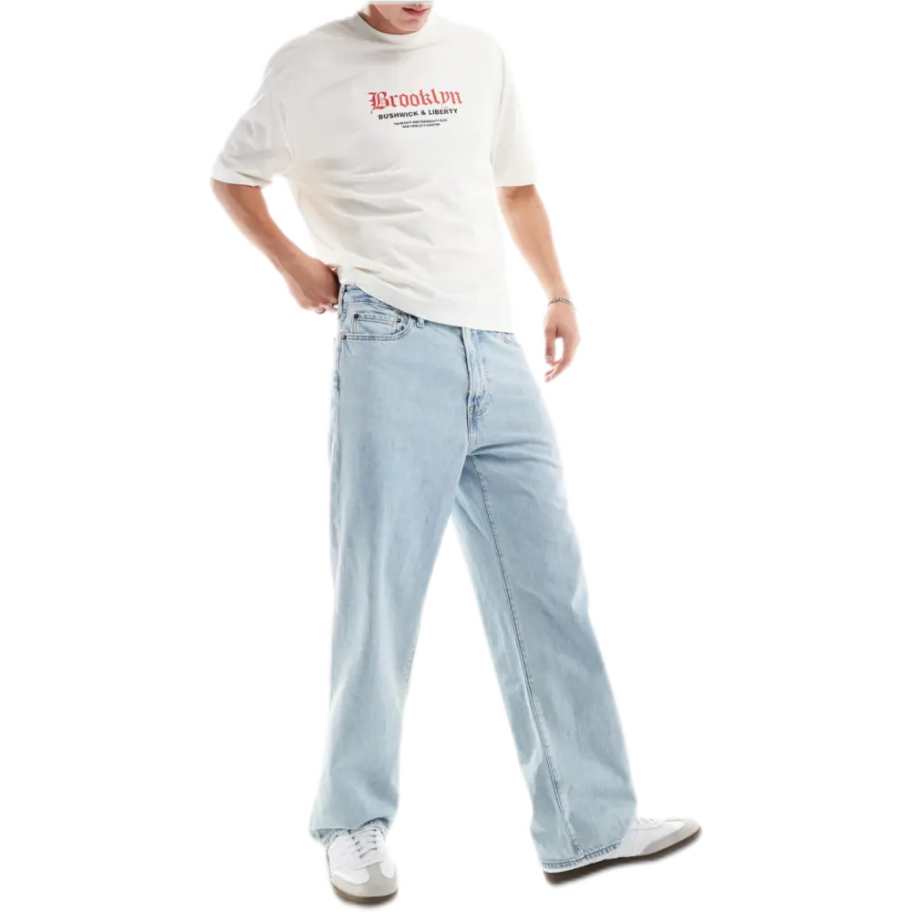Vintage Style Light Blue Skinny Baggy Jeans