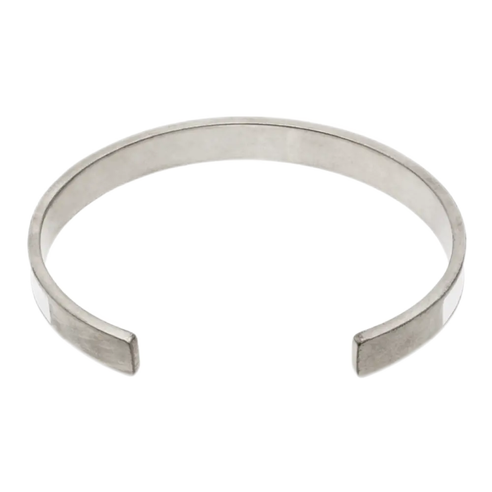 Numeric Bracelet – Brushed Silver & White Enamel