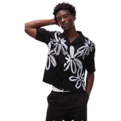 Black Floral Jersey Shirt