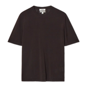 Slim Silk Knitted Tshirt - Dark Brown
