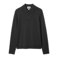 Slim Merino Wool Polo Shirt - Black