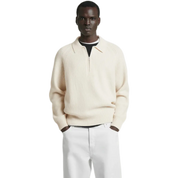 Collared Merino Wool-Yak Blend Half-Zip Jumper