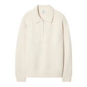 Collared Merino Wool-Yak Blend Half-Zip Jumper